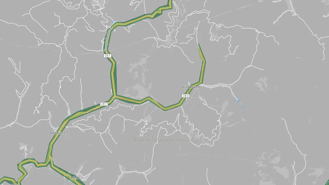 25848, WV Map of Noise Levels in 25848