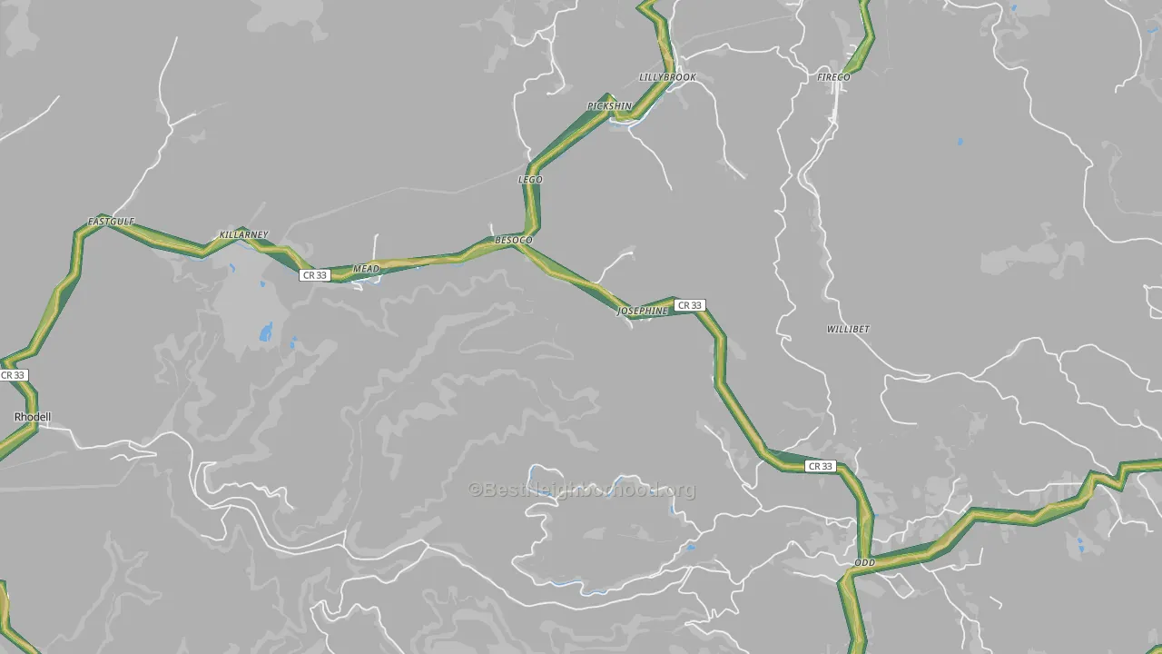 25857, WV Map of Noise Levels in 25857