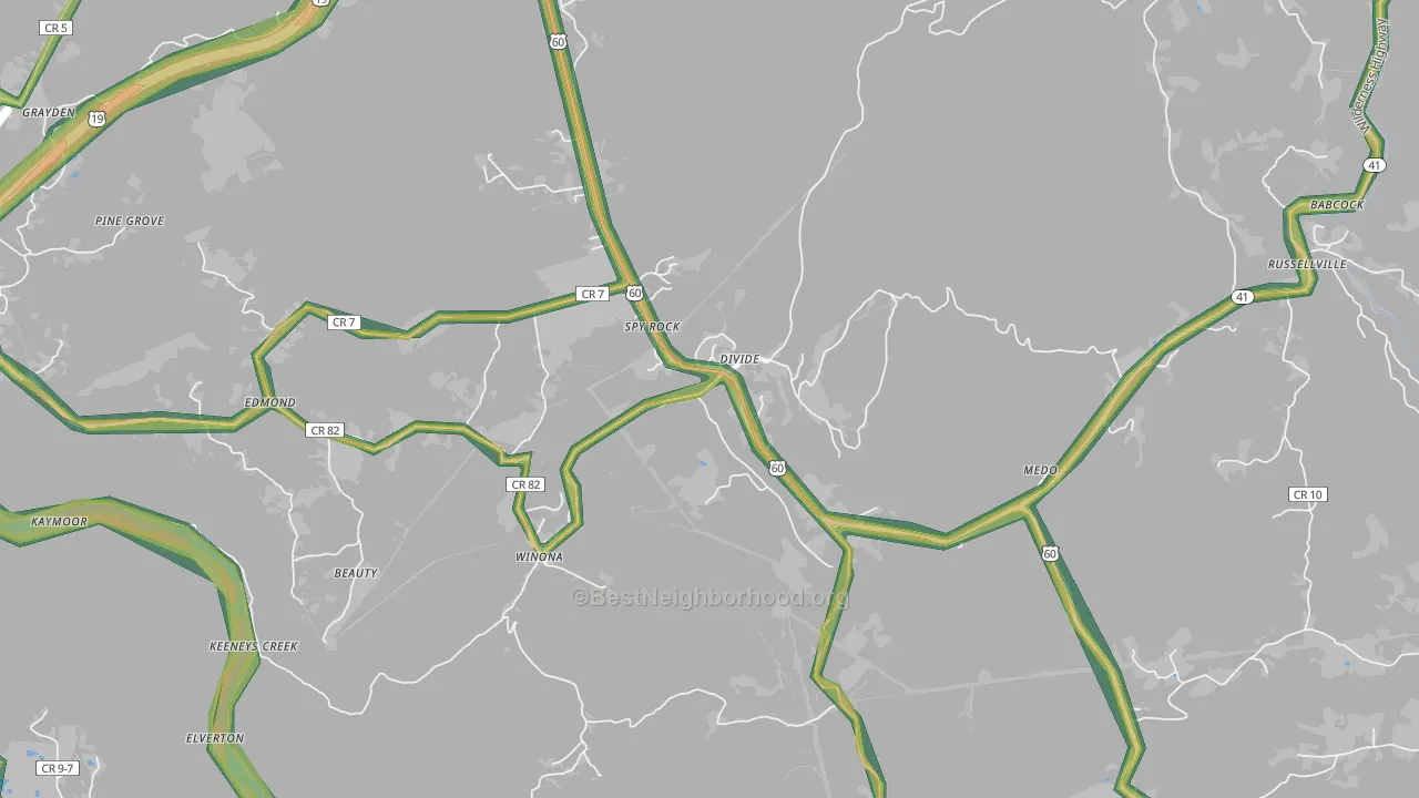 25868, WV Map of Noise Levels in 25868