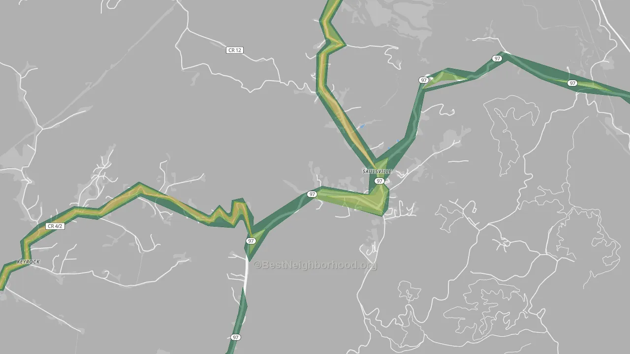 25876, WV Map of Noise Levels in 25876