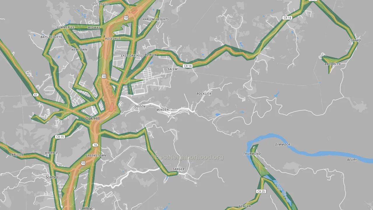 25879, WV Map of Noise Levels in 25879