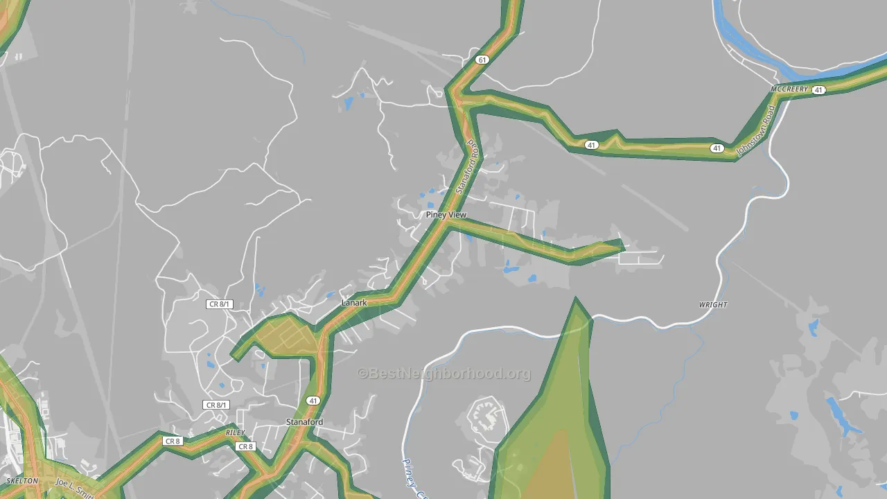25906, WV Map of Noise Levels in 25906