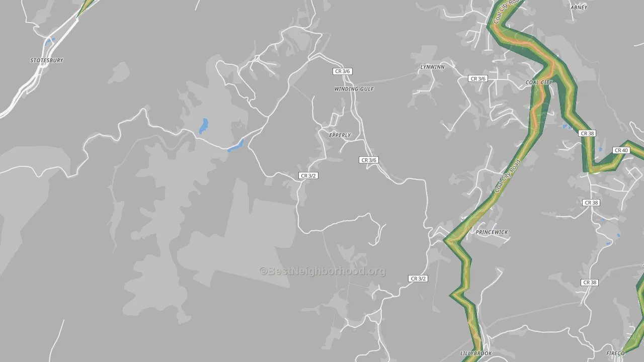 25908, WV Map of Noise Levels in 25908