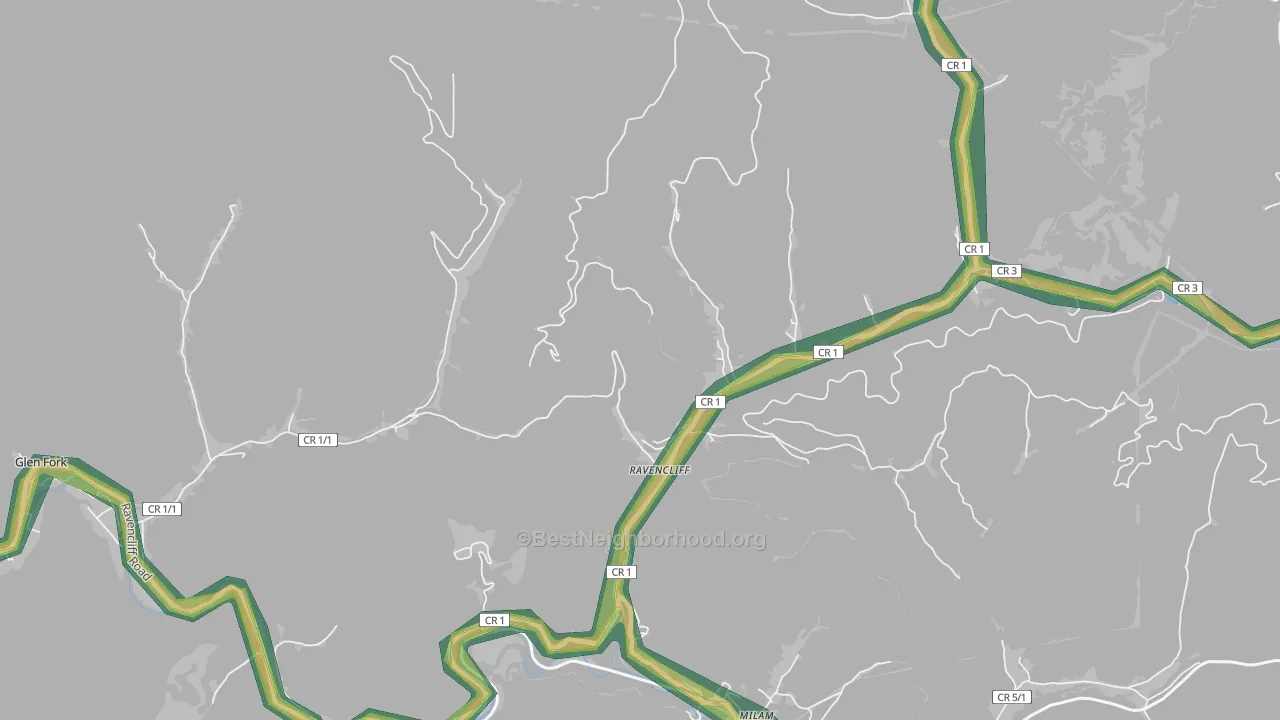 25913, WV Map of Noise Levels in 25913