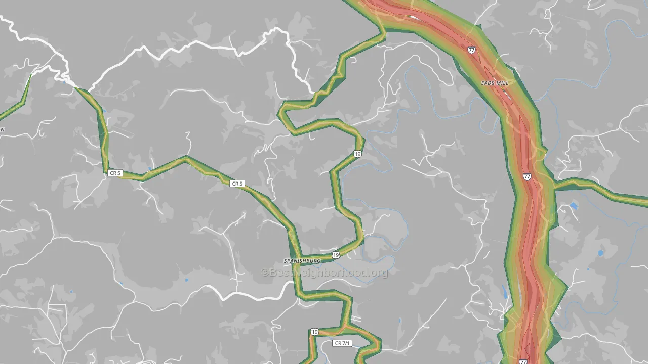 25922, WV Map of Noise Levels in 25922