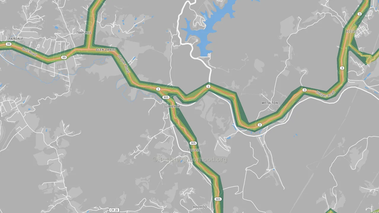 25932, WV Map of Noise Levels in 25932