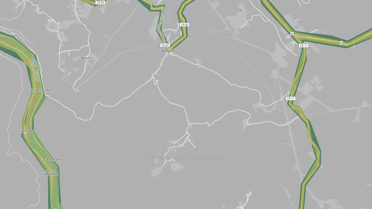 25942, WV Map of Noise Levels in 25942