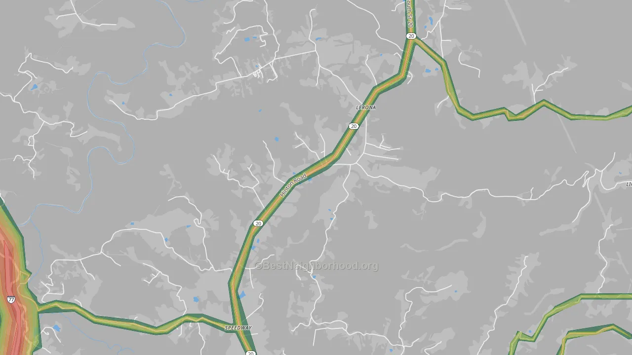 25971, WV Map of Noise Levels in 25971