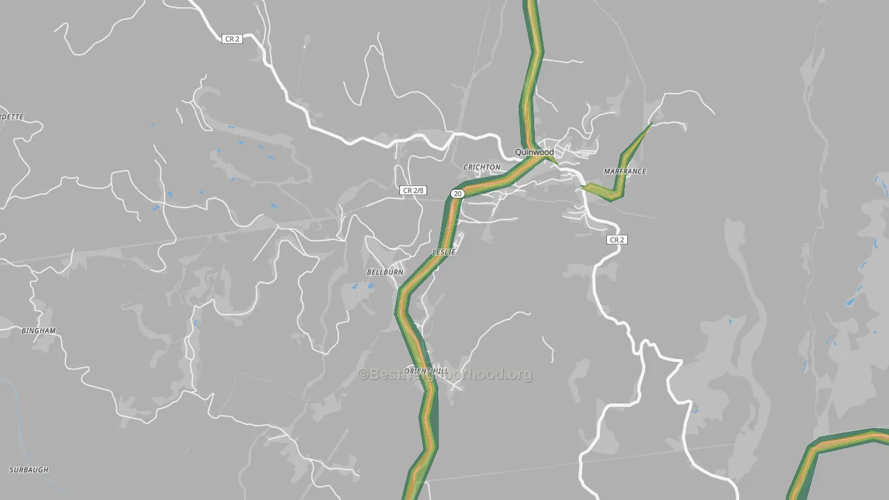 25972, WV Map of Noise Levels in 25972