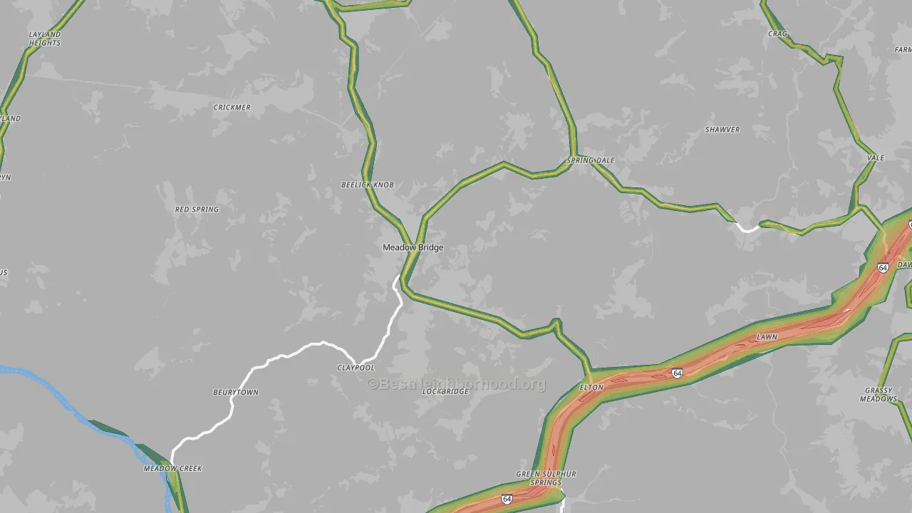 25976, WV Map of Noise Levels in 25976