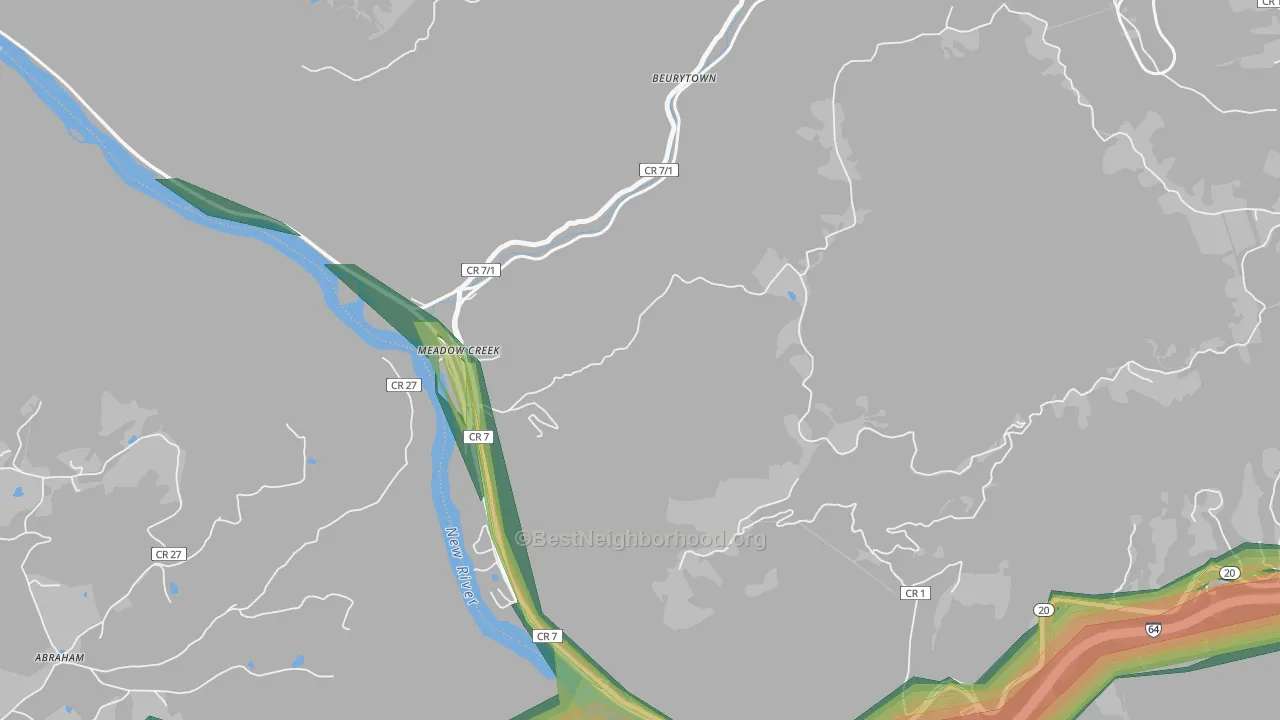 25977, WV Map of Noise Levels in 25977