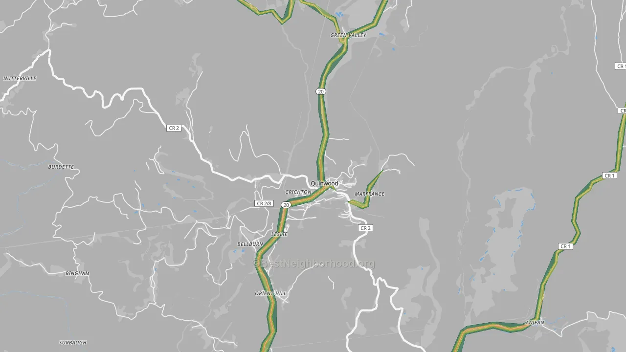 25981, WV Map of Noise Levels in 25981