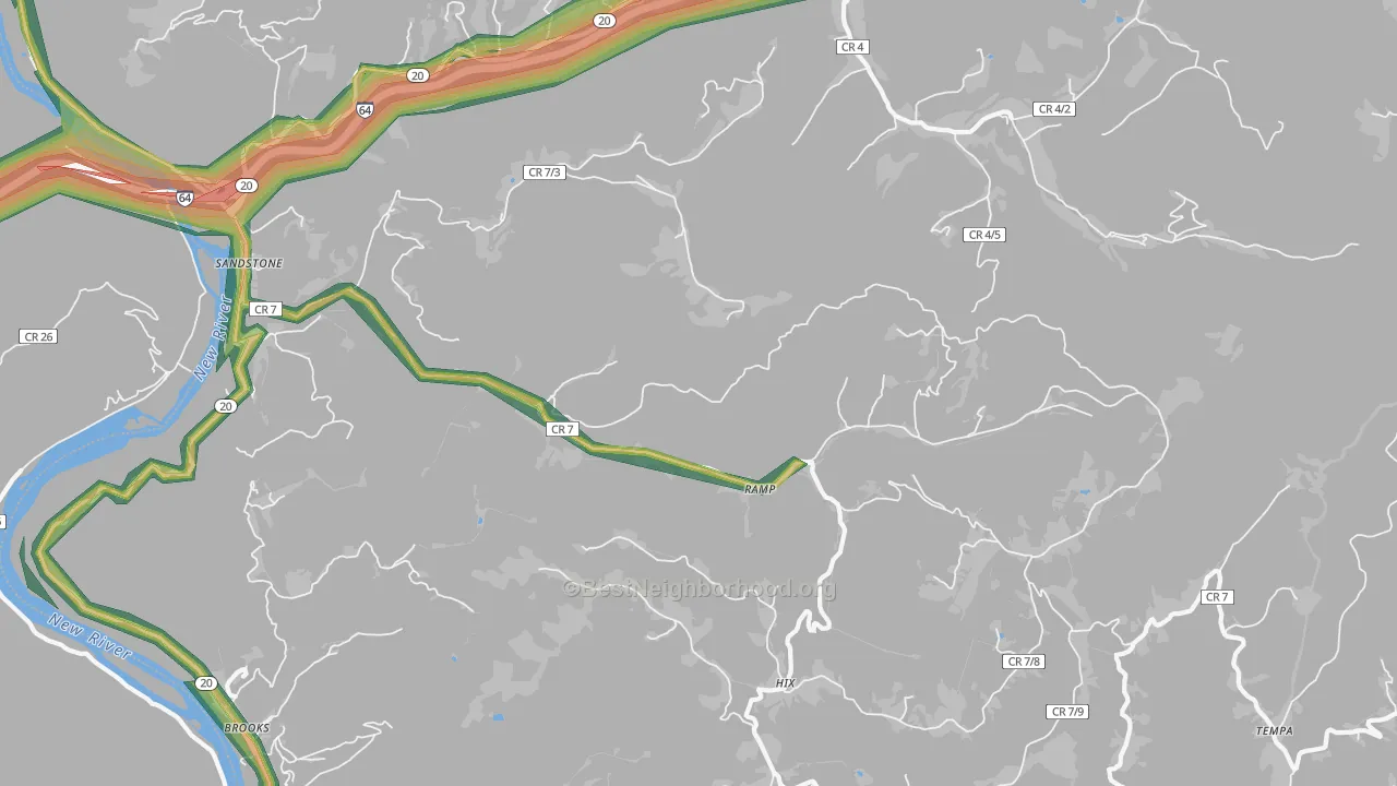 25985, WV Map of Noise Levels in 25985