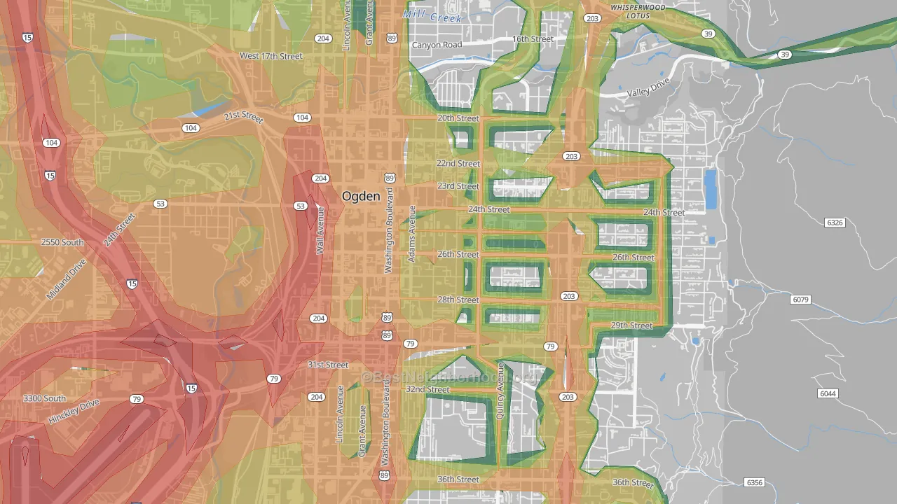 25th Street, Ogden, UT Map of Noise Levels in 25th Street