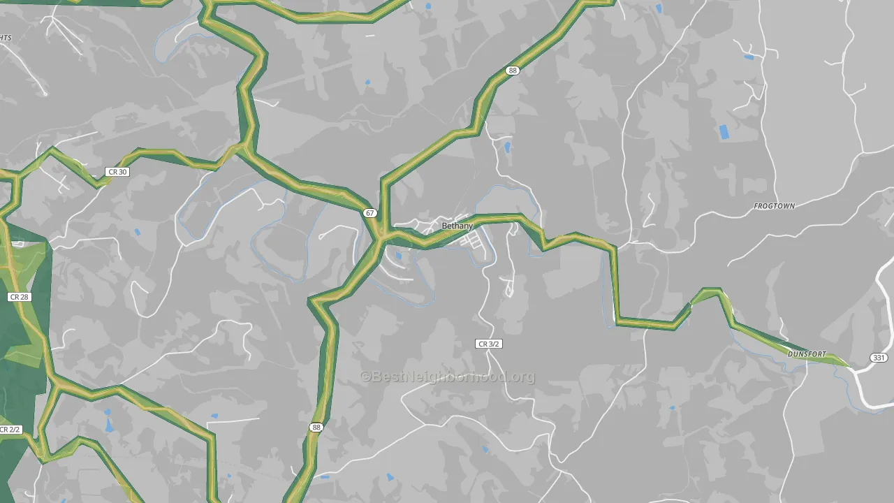 26032, WV Map of Noise Levels in 26032