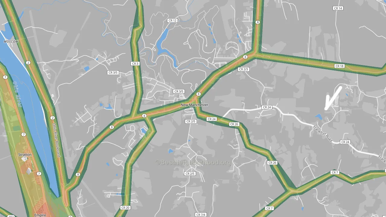 26056, WV Map of Noise Levels in 26056
