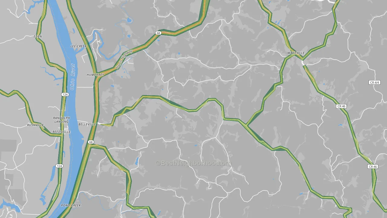 26133, WV Map of Noise Levels in 26133