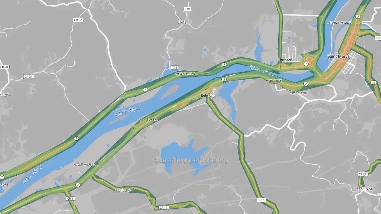 26134, WV Map of Noise Levels in 26134