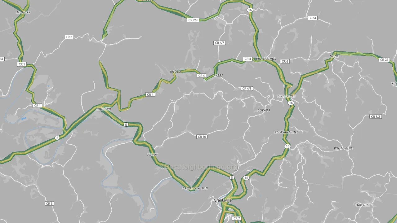 26136, WV Map of Noise Levels in 26136