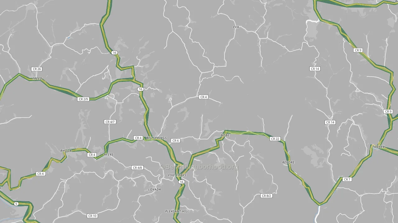 26137, WV Map of Noise Levels in 26137