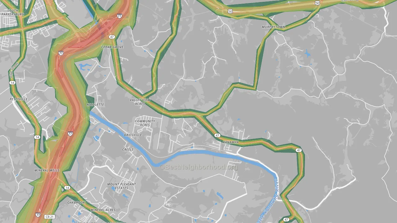 26142, WV Map of Noise Levels in 26142