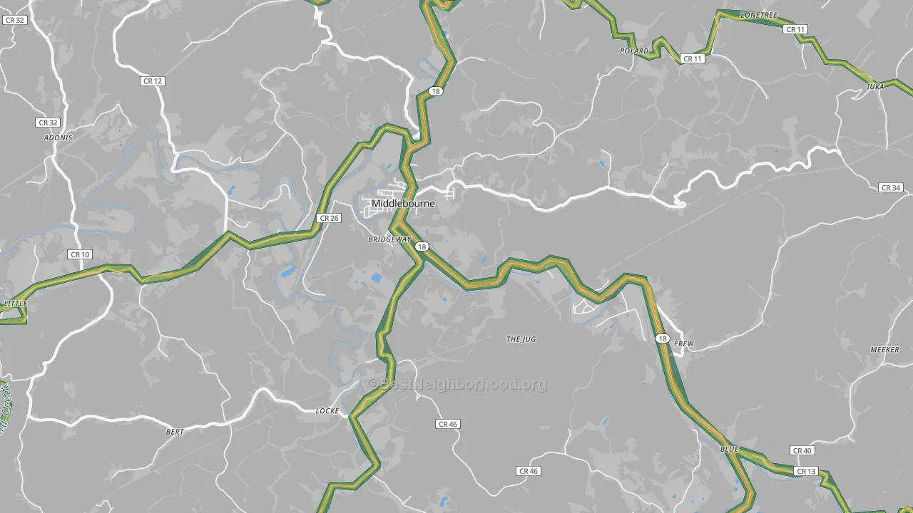 26149, WV Map of Noise Levels in 26149