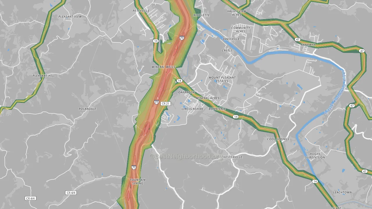 26150, WV Map of Noise Levels in 26150
