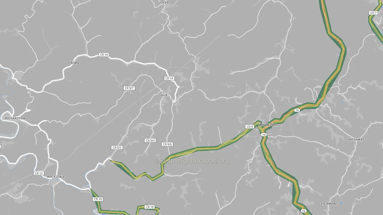 26151, WV Map of Noise Levels in 26151