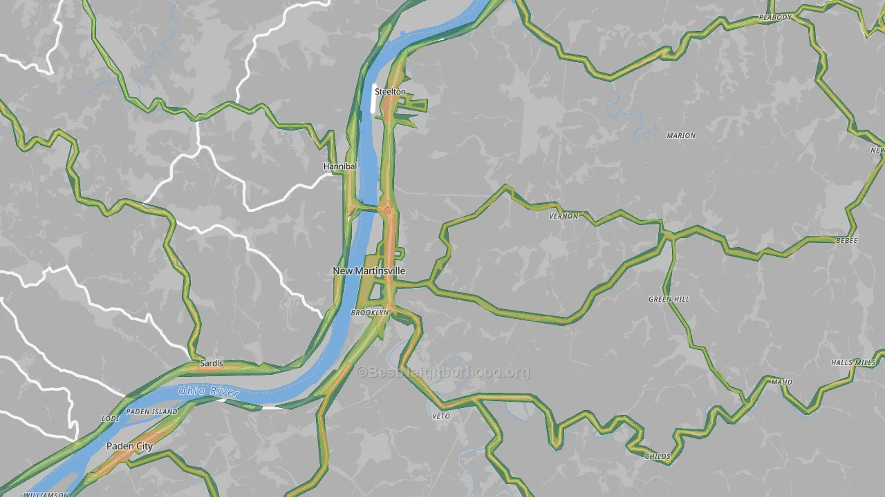 26155, WV Map of Noise Levels in 26155