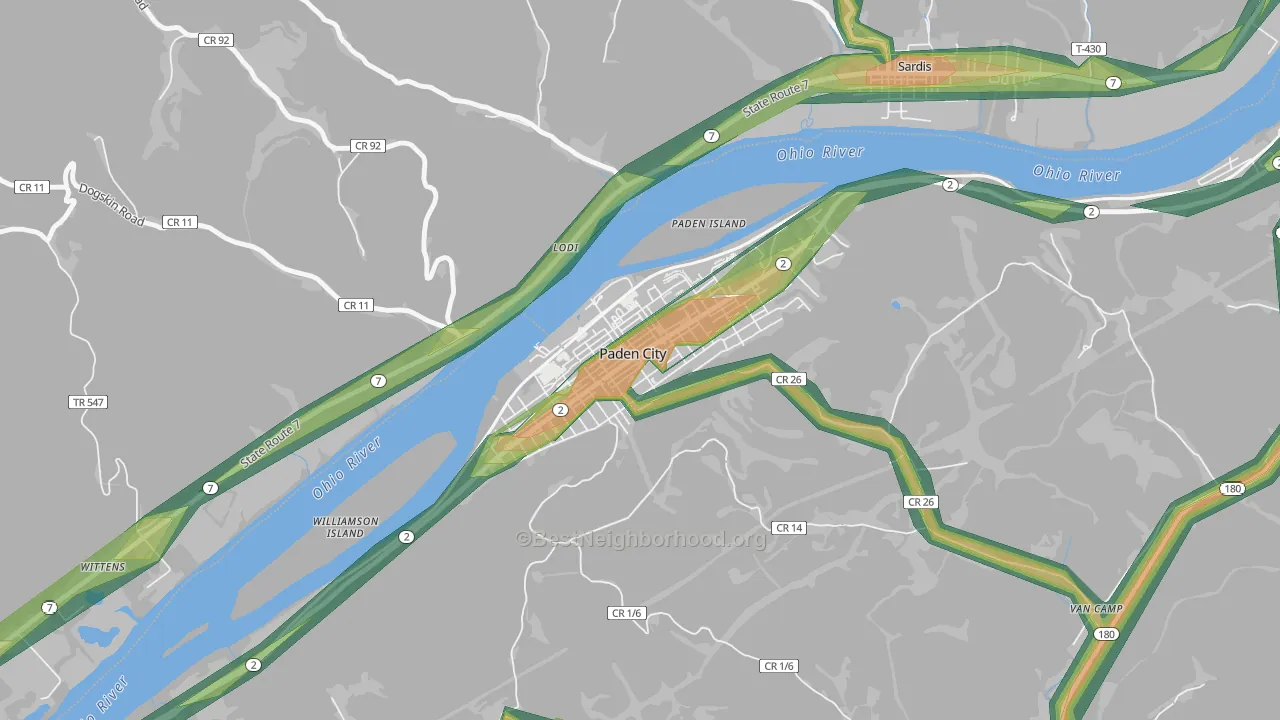 26159, WV Map of Noise Levels in 26159