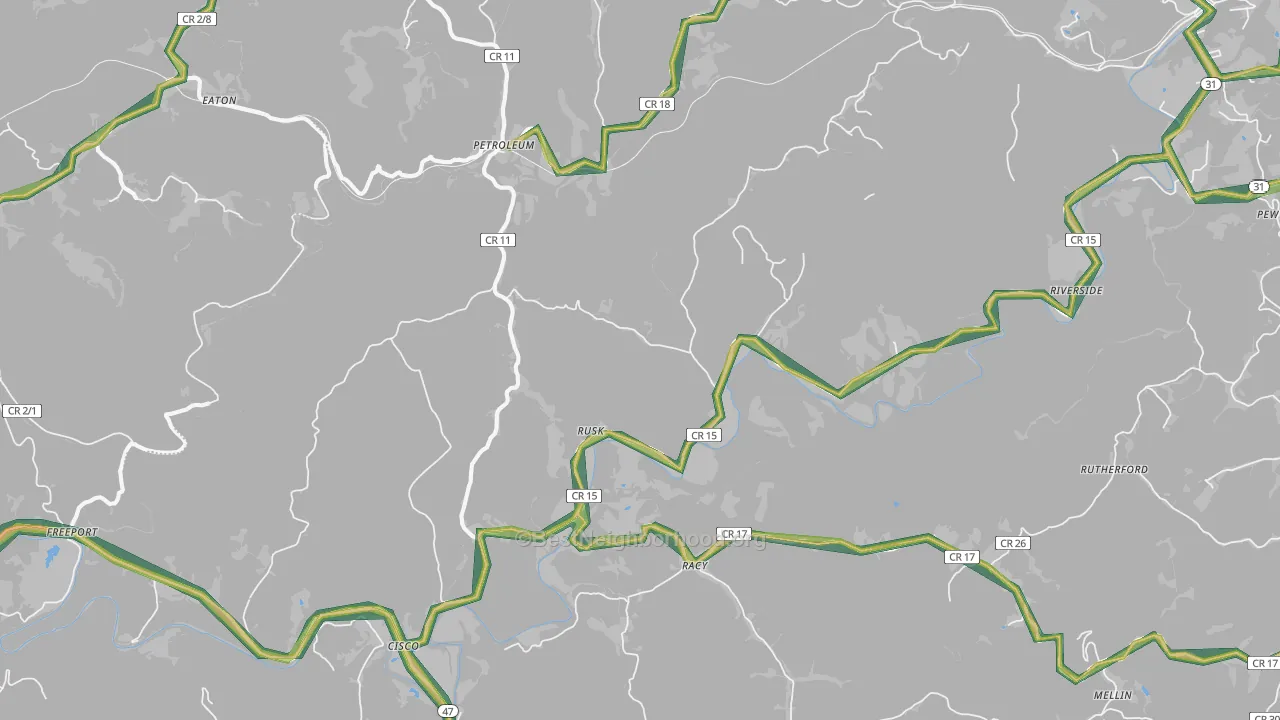 26161, WV Map of Noise Levels in 26161