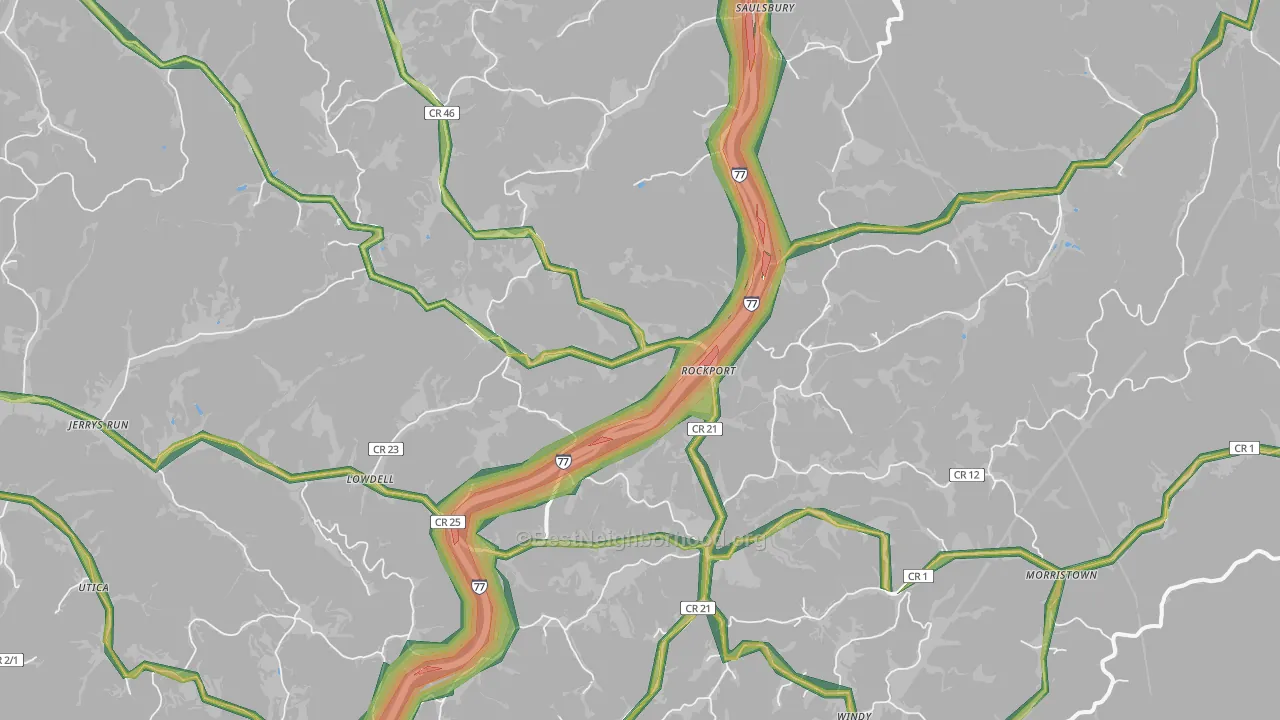 26169, WV Map of Noise Levels in 26169