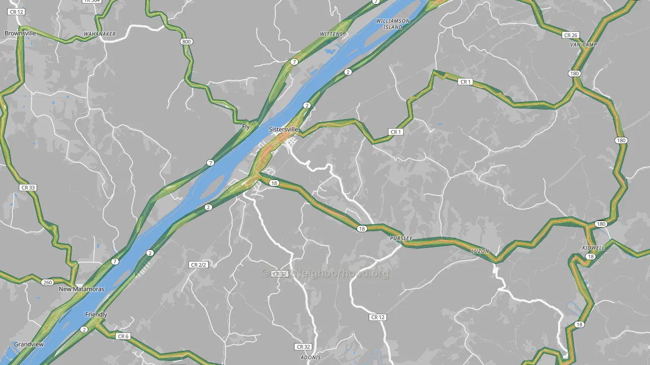 26175, WV Map of Noise Levels in 26175