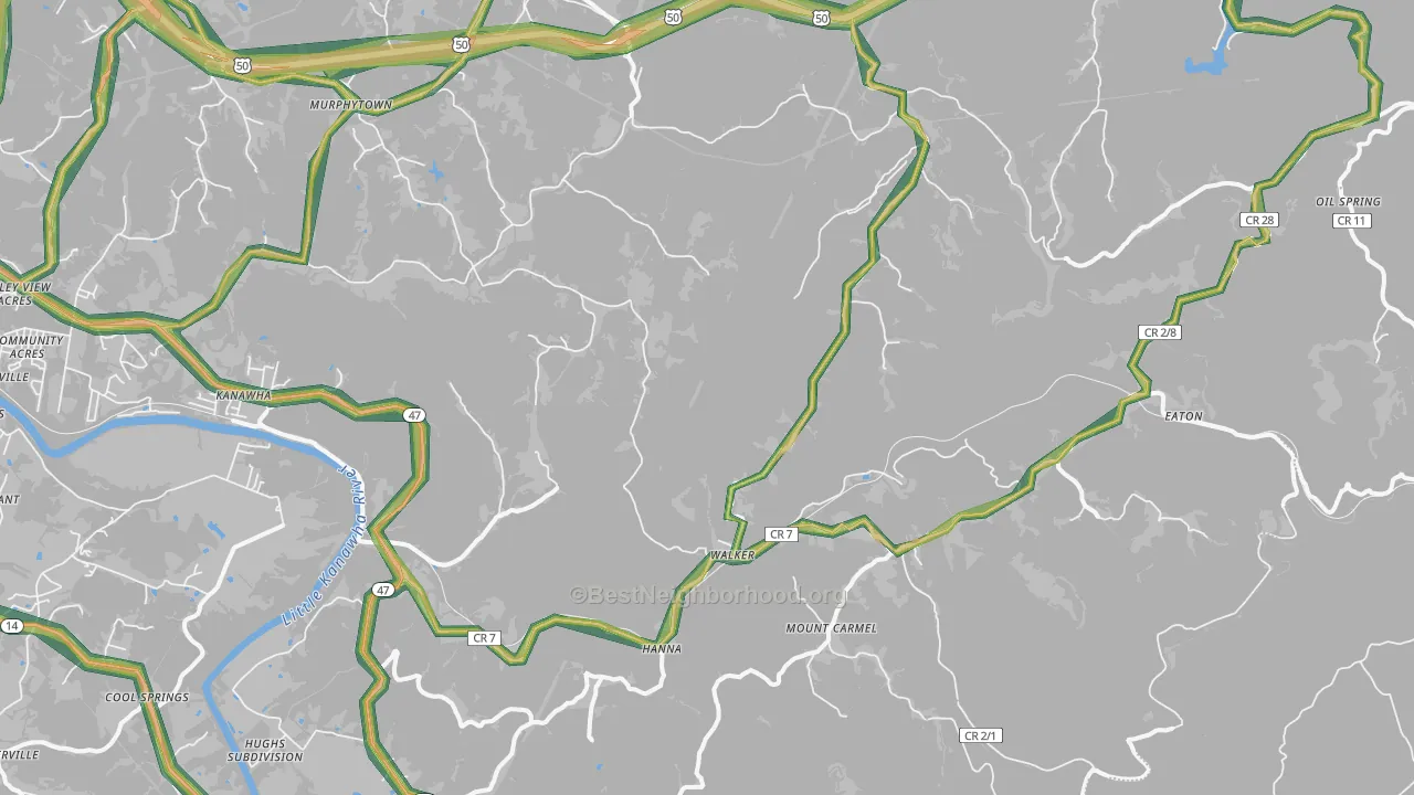 26180, WV Map of Noise Levels in 26180