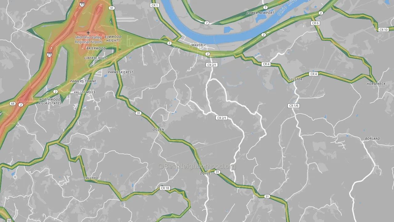 26184, WV Map of Noise Levels in 26184