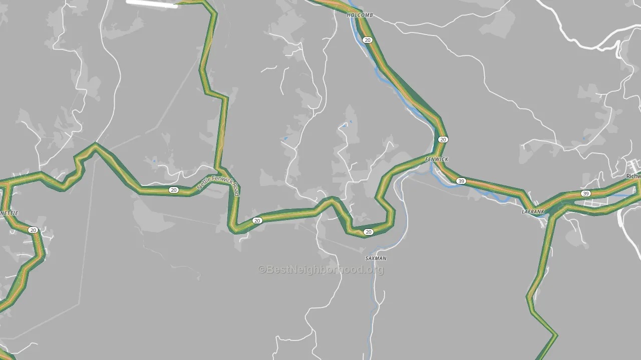 26202, WV Map of Noise Levels in 26202
