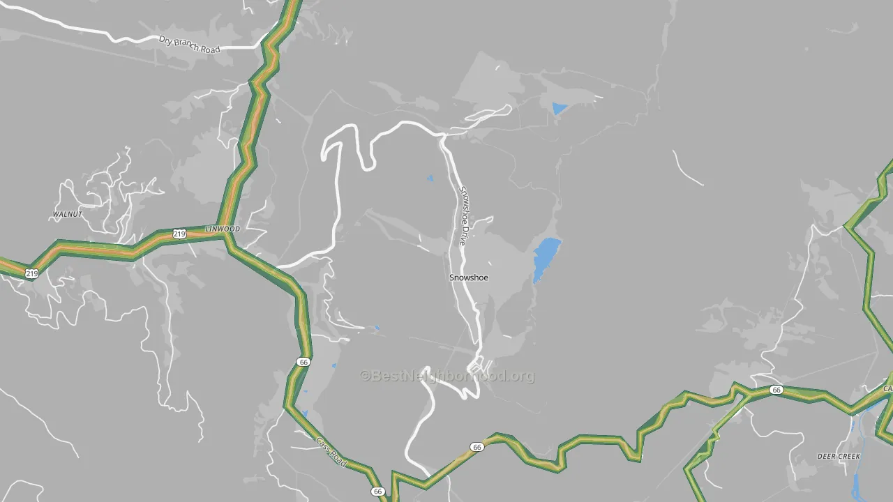 26209, WV Map of Noise Levels in 26209