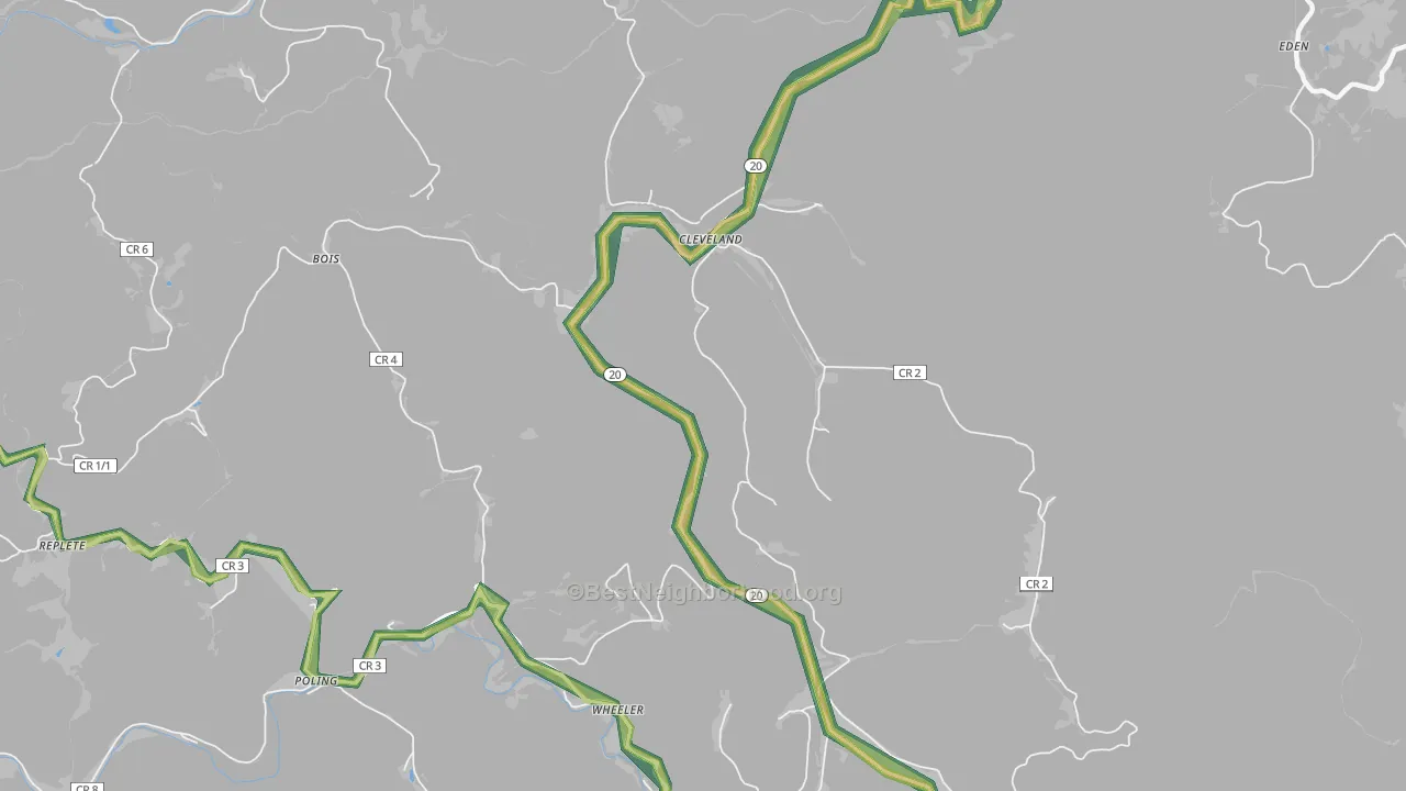 26215, WV Map of Noise Levels in 26215