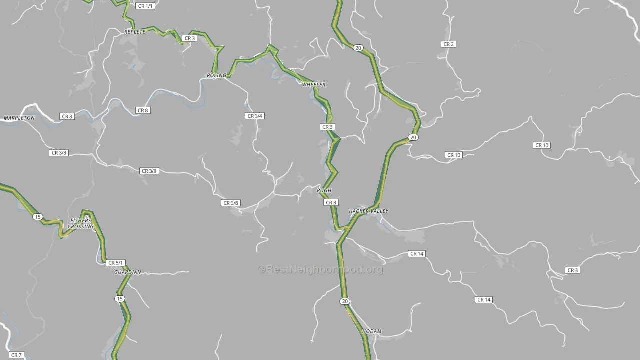 26222, WV Map of Noise Levels in 26222