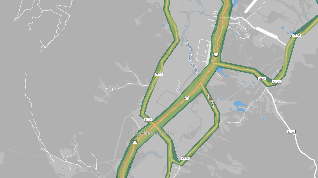 26259, WV Map of Noise Levels in 26259