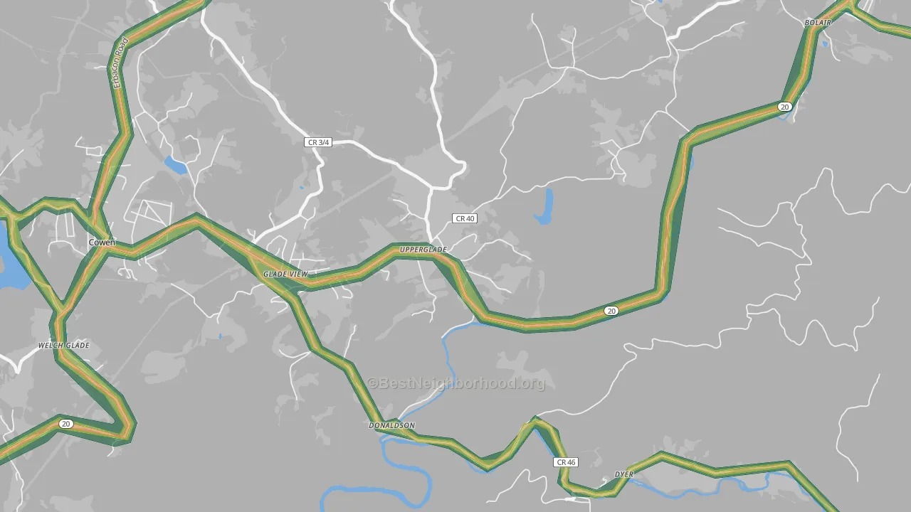 26266, WV Map of Noise Levels in 26266