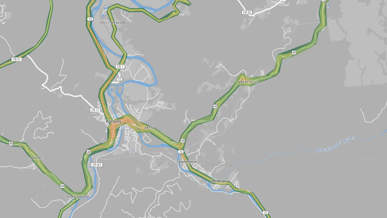 26269, WV Map of Noise Levels in 26269