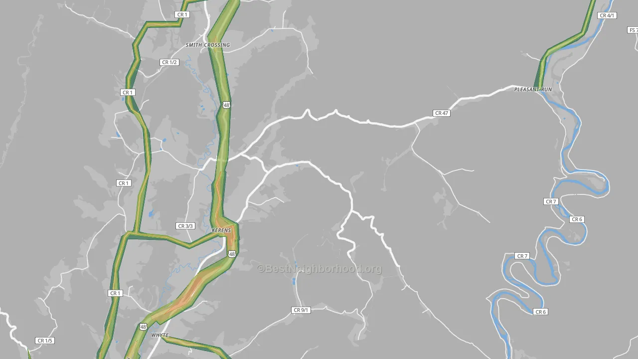 26276, WV Map of Noise Levels in 26276