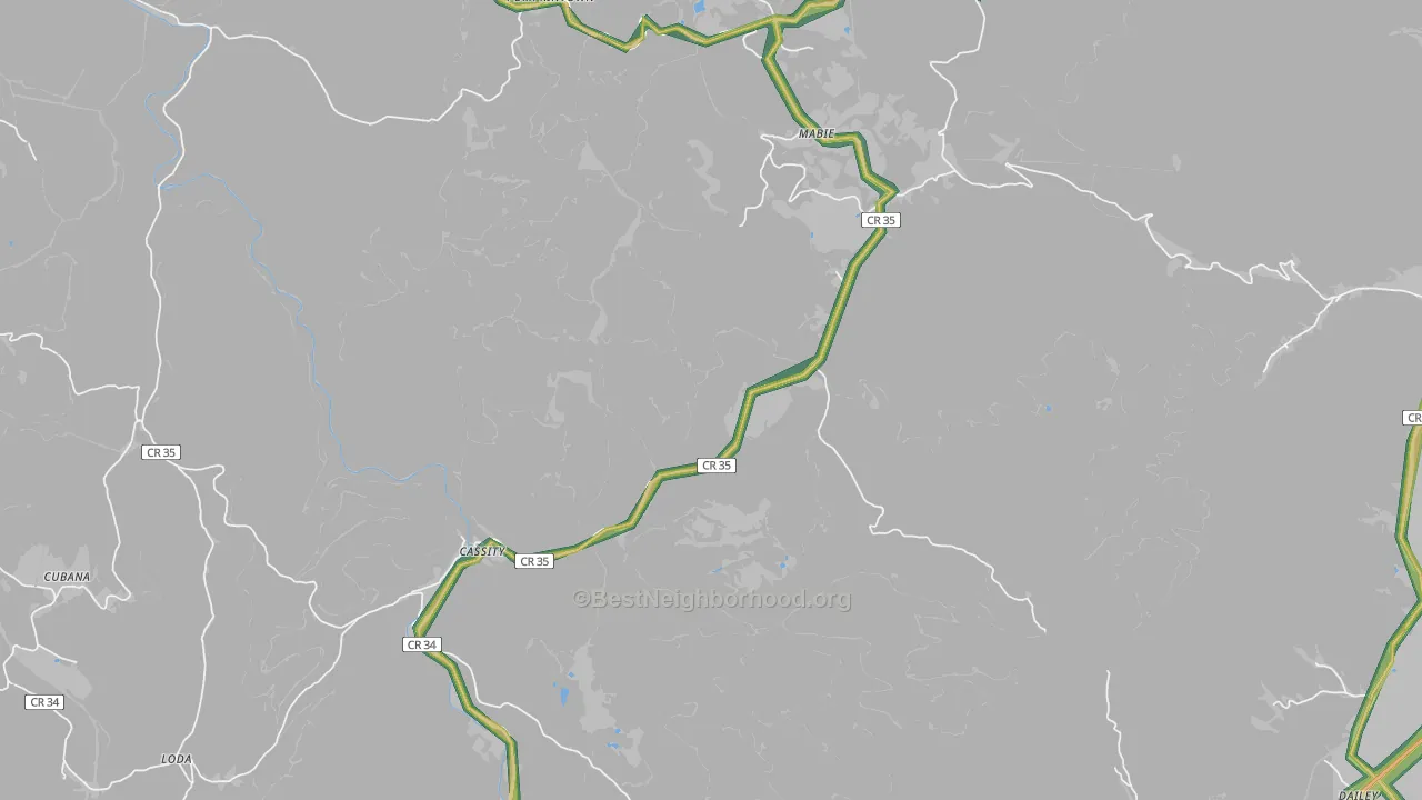 26278, WV Map of Noise Levels in 26278