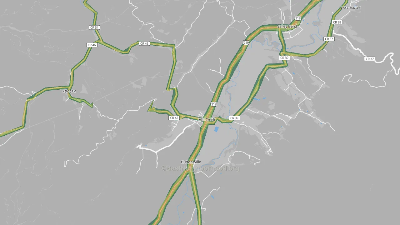 26280, WV Map of Noise Levels in 26280