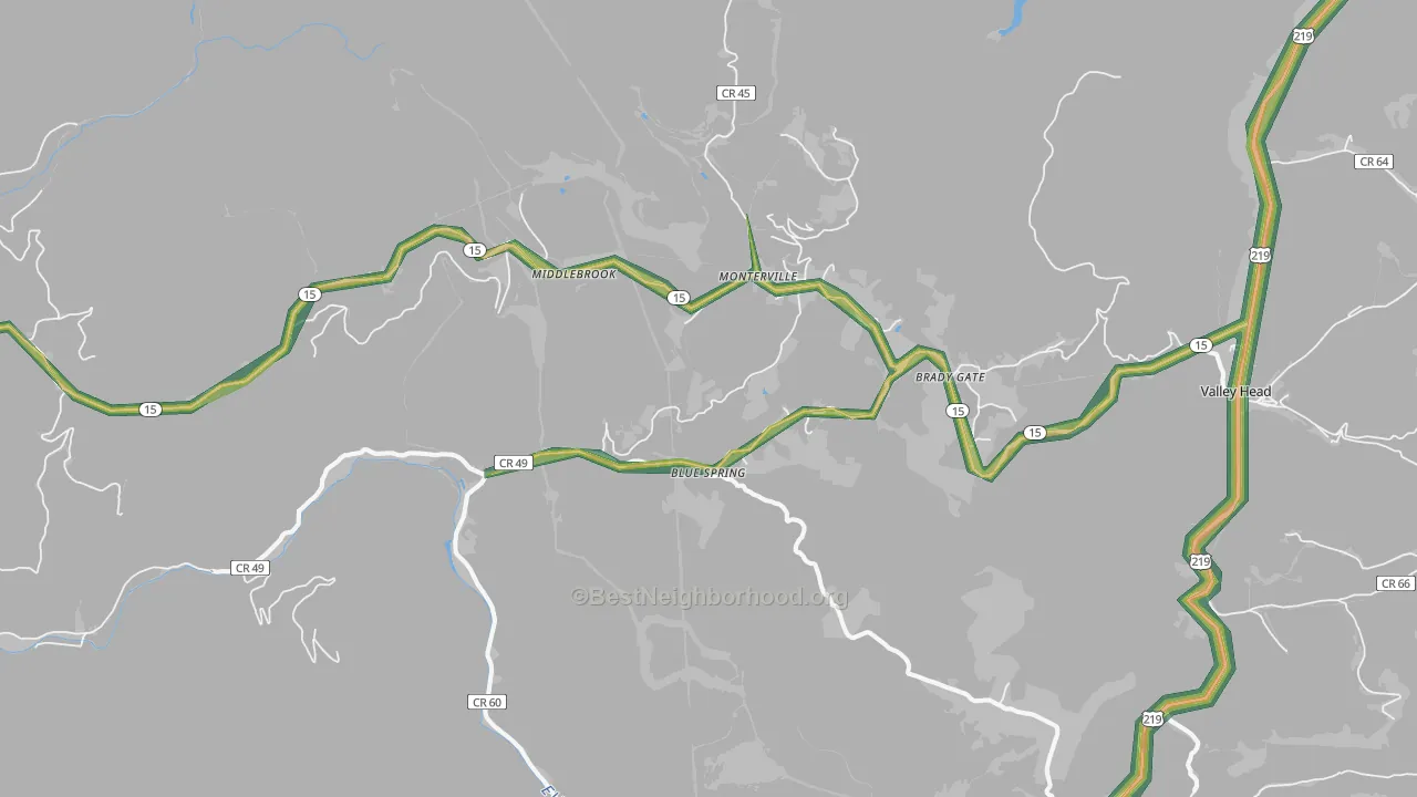 26282, WV Map of Noise Levels in 26282