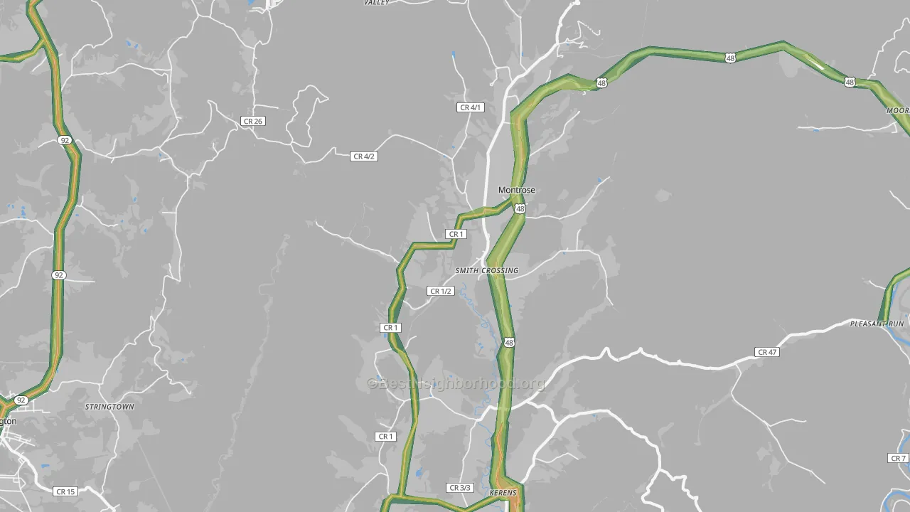 26283, WV Map of Noise Levels in 26283