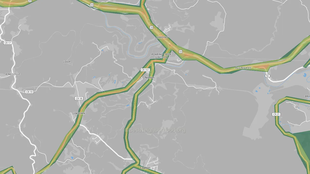 26285, WV Map of Noise Levels in 26285