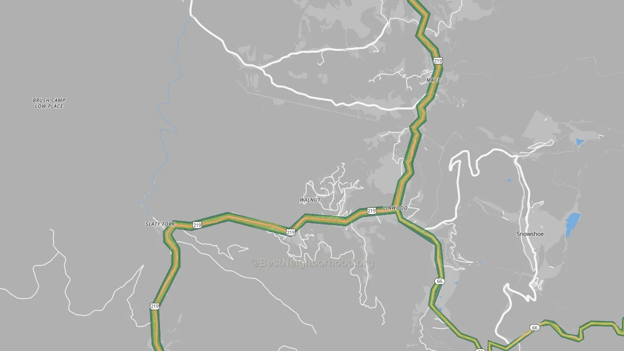 26291, WV Map of Noise Levels in 26291