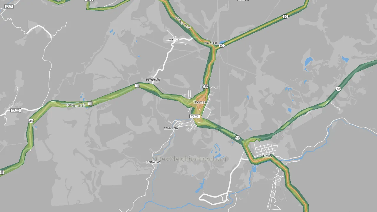 26292, WV Map of Noise Levels in 26292